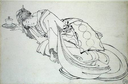 A Courtesan Offering a Cup from Japanese School