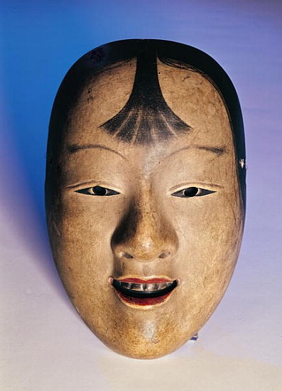 Noh theatre mask of a young boy called Kasshiki, 15th-19th century (lacquered wood) from Japanese School