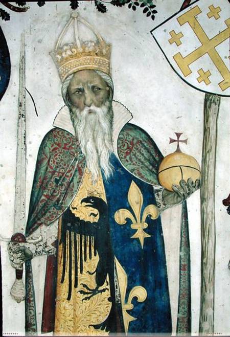 The Nine Worthies detail of Charlemagne (747-814) 1418-30 from Jaquerio