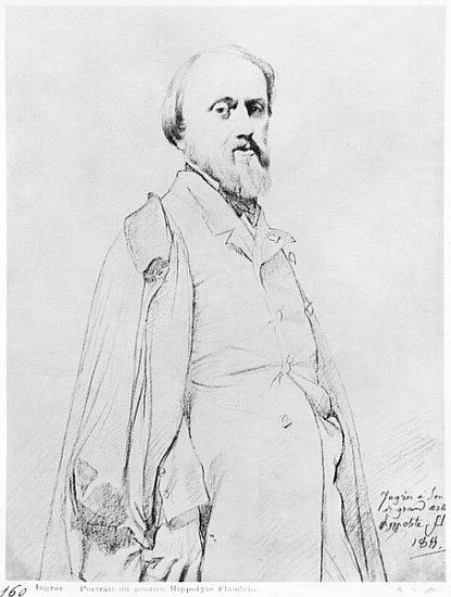 Portrait of the painter Hippolyte Flandrin from Jean Auguste Dominique Ingres