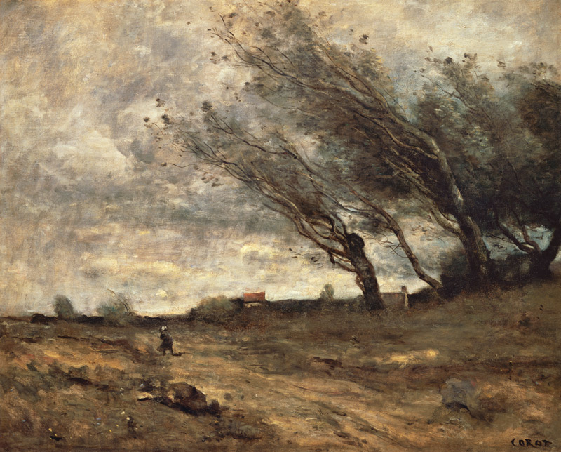The Windstoss (coup de vent) from Jean-Baptiste-Camille Corot