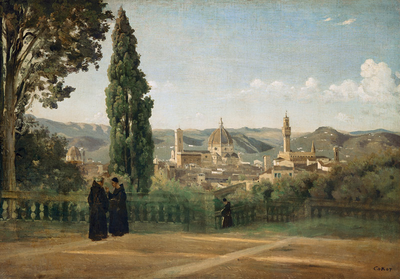Florence, View at the Boboli Gardens from Jean-Baptiste-Camille Corot