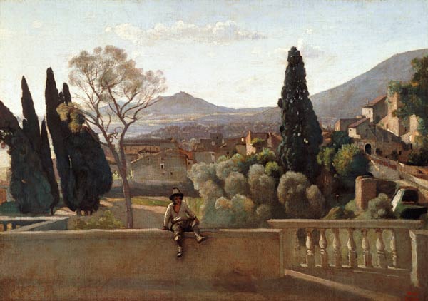 The Gardens of the Villa d'Este, Tivoli from Jean-Baptiste-Camille Corot