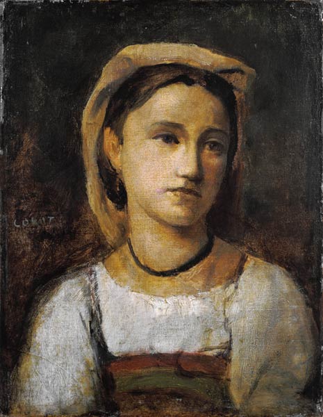 Portrait of an Italian girl. from Jean-Baptiste-Camille Corot