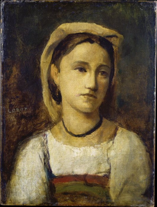 Portrait of an Italian Girl from Jean-Baptiste-Camille Corot
