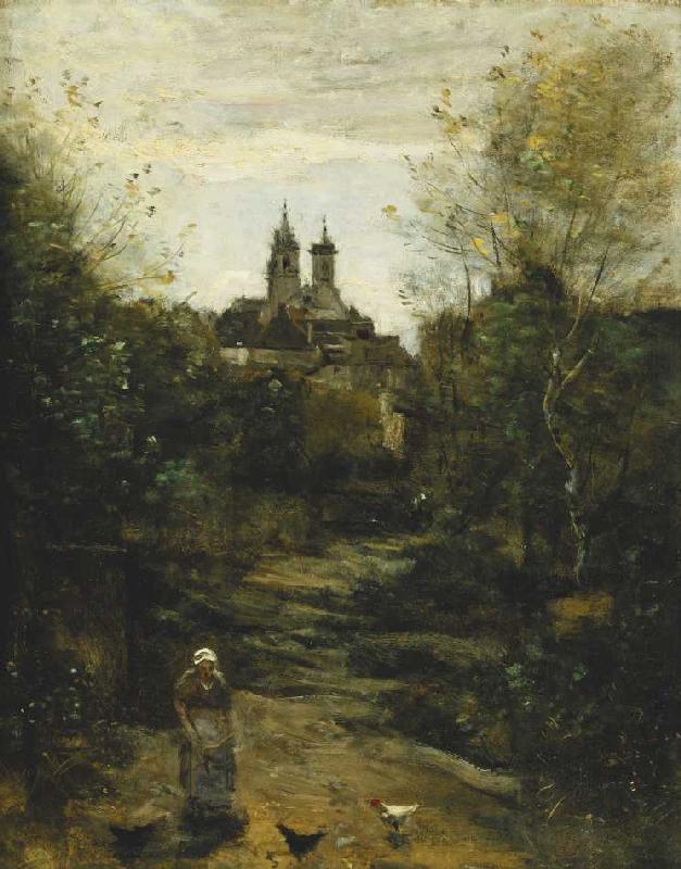 Der Weg zur Kirche in Semur from Jean-Baptiste-Camille Corot