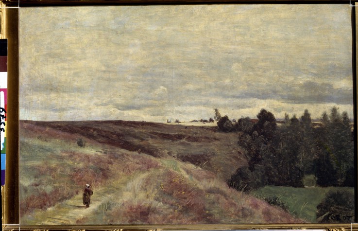 Heather covered hills near Vimoutier from Jean-Baptiste-Camille Corot