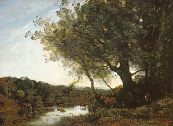 Herd in the Ford from Jean-Baptiste-Camille Corot