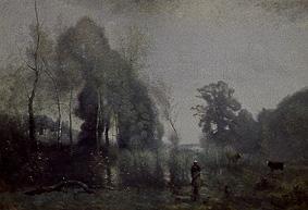 In the early morning mist at this pond Ville ' Avray. from Jean-Baptiste-Camille Corot