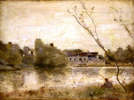 The Pond from the Villa d'Avray from Jean-Baptiste-Camille Corot