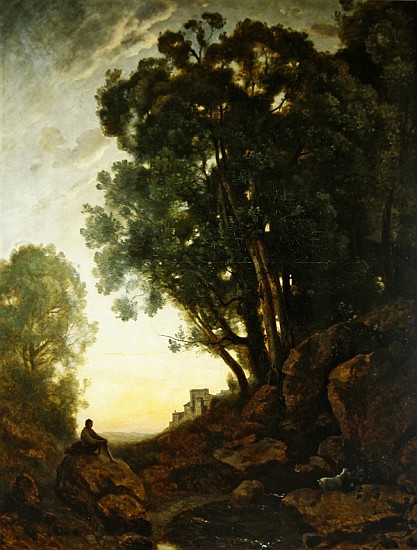 The Italian Goatherd, or The Effect of the Setting Sun, c.1847 from Jean-Baptiste-Camille Corot