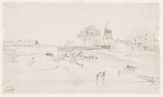 Windmill at Dunkirk from Jean-Baptiste-Camille Corot