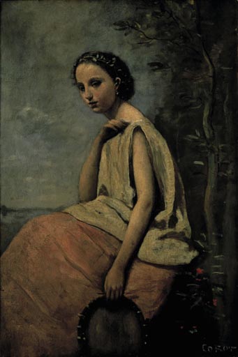 Zingara au tambour de basque (Zigeunerin mit Tambourin) from Jean-Baptiste-Camille Corot