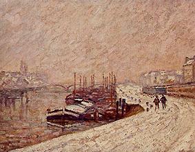 Barges in the snow from Jean-Baptiste Armand Guillaumin