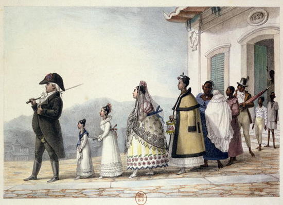 A Government Employee Leaving Home with his Family and Servants, from 'Voyage Pittoresque et Histori from Jean Baptiste Debret