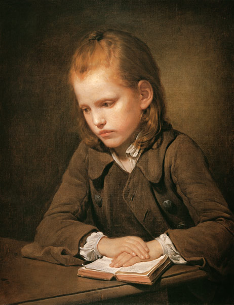 boy with schoolbook from Jean Baptiste Greuze