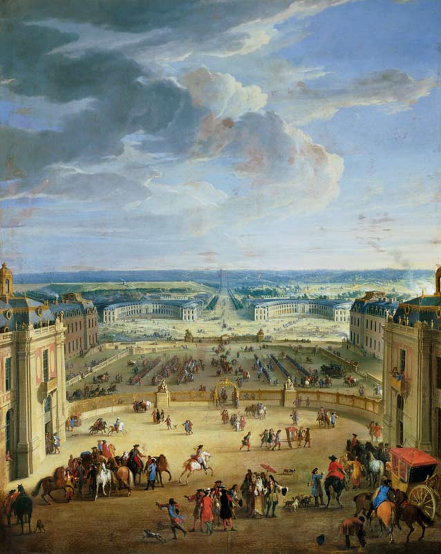 Perspective View from the Chateau of Versailles of the Place d'Armes and the Stables from Jean-Baptiste Martin