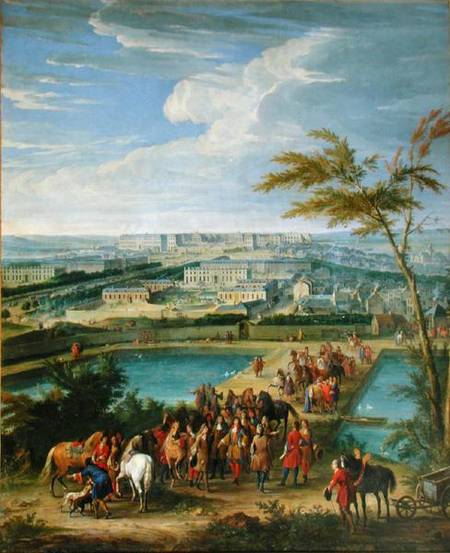 The Town and Chateau of Versailles from the Butte de Montboron, where Louis XIV (1638-1715) with Lou from Jean-Baptiste Martin