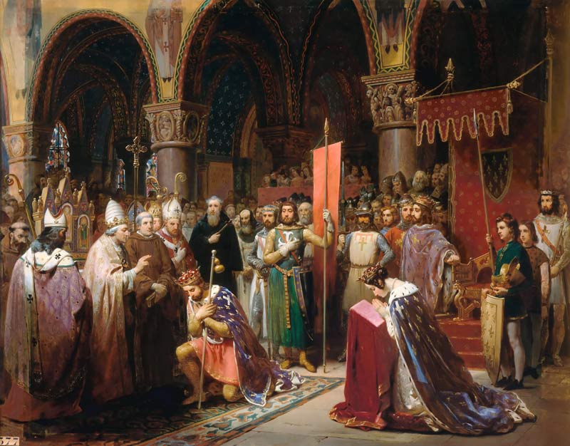 Louis VII (c.1120-1180) the Young, King of France Taking the Banner in St. Denis in 1147 from Jean Baptiste Mauzaisse