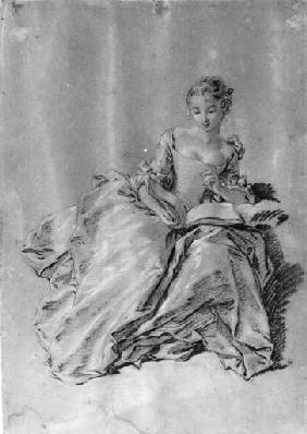 Femme assise et lisant