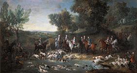 Louis XV (1710-1774) Stag Hunting in the Forest at Saint-Germain