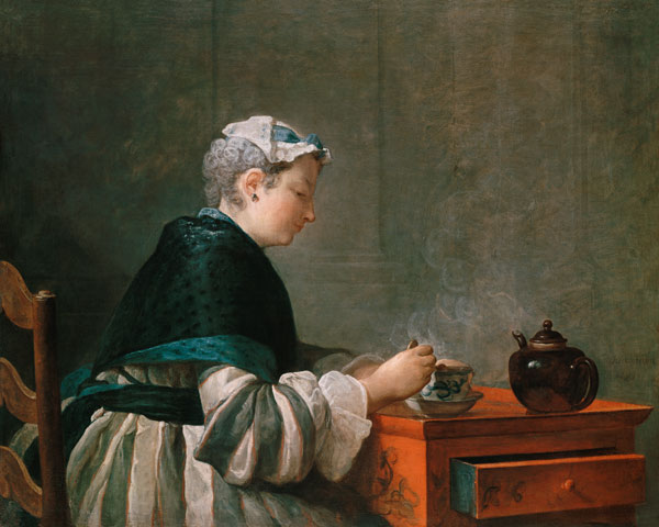 Chardin, Teetrinkende Dame from Jean-Baptiste Siméon Chardin