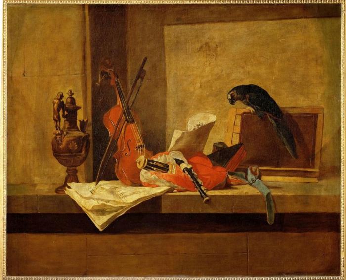 Instruments de musique et perroquet from Jean-Baptiste Siméon Chardin
