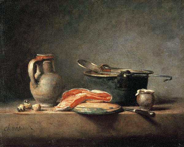 Kitchen still-life from Jean-Baptiste Siméon Chardin