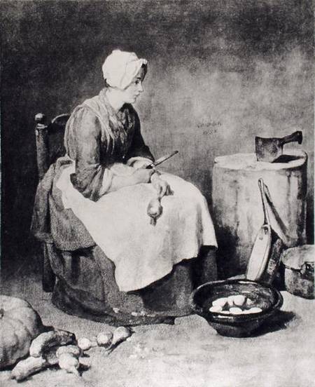 La Ratisseuse (Woman Paring Turnips) from Jean-Baptiste Siméon Chardin