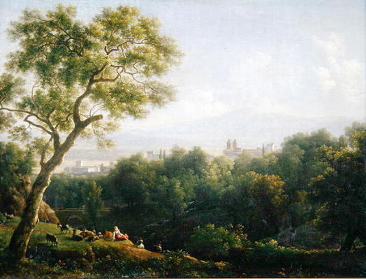 View of Frascati (oil on canvas) from Jean Bidauld
