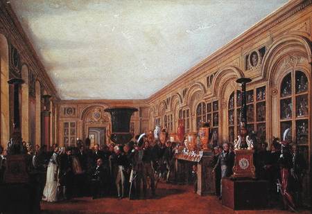Alexandre Brongniart (1770-1847) Presenting the Artists of the Sevres Workshop to Louis XVIII (1755- from Jean-Charles Develly