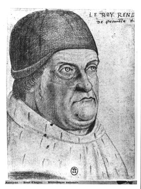 Portrait of Rene I (1409-80) Duke of Anjou from Jean de Court