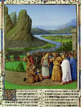 Ms Fr 247 fol.135 David Learning of the Death of Saul, illustration from ''Antiquites Judaiques'', c