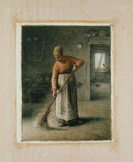 A Farmer's wife sweeping from Jean-François Millet