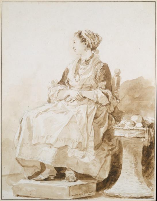 Neapolitan Woman, sitting outside from Jean-Honoré Fragonard