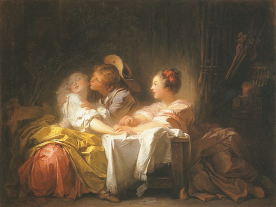 the lost game or the looted kiss from Jean Honoré Fragonard