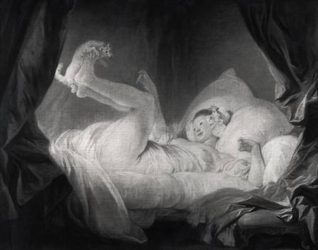 La Gimblette or Young Girl Making her Dog Dance on her Bed from Jean Honoré Fragonard