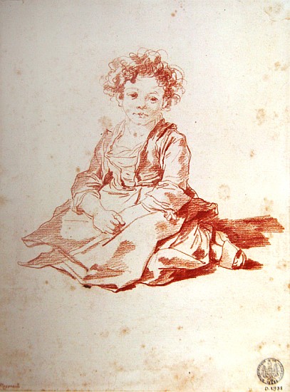 Small girl sitting on the ground from Jean Honoré Fragonard