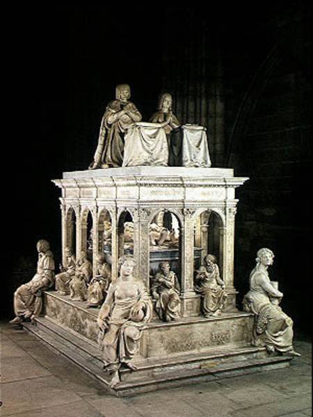 View of the Tomb of Louis XII (1462-1515) and Anne of Brittany (1496-1533) from Jean I & Antoine Juste