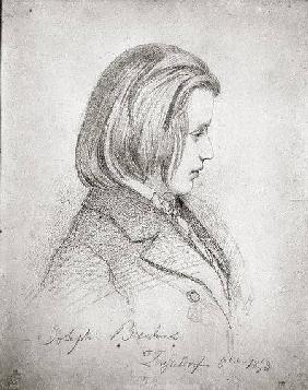 Portrait of Johanes Brahms (1833-97) aged Twenty
