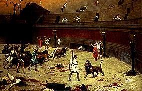 After the fight between slaves and wildcats in the Roman circus. from Jean-Léon Gérome
