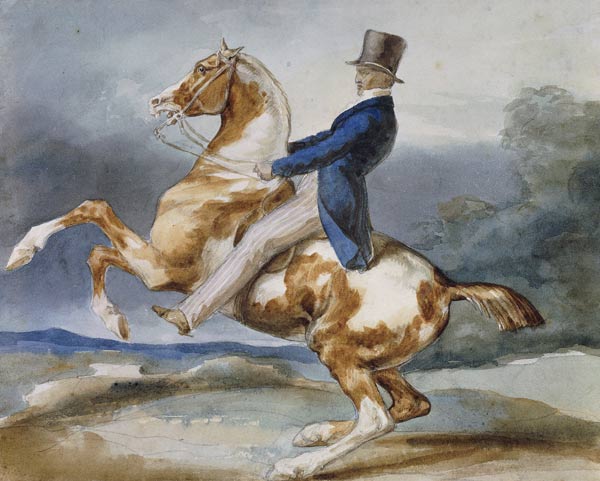 Reiter auf einem sich aufbäumenden Pferd (Un Cavalier cabrant son cheval). from Jean Louis Théodore Géricault