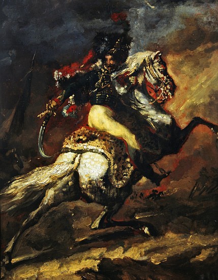 Sketch of an Officer of the Hussars, 1814 (see also 26088) from Jean Louis Théodore Géricault