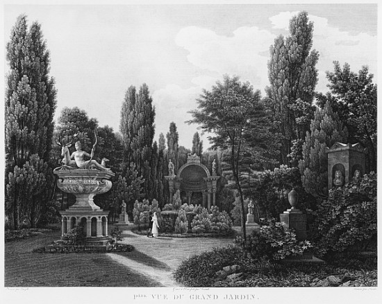First view of the great garden, Musee des Monuments Francais, Paris, illustration from ''Vues pittor from Jean Lubin Vauzelle