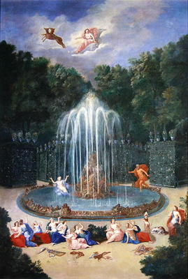 The Groves of Versailles. View of the Star or Mountain of Water with Alph persuing Arethusa (oil on from Jean the Younger Cotelle