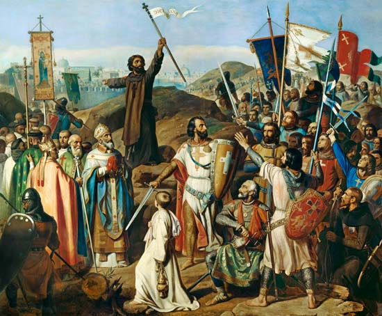 Procession of Crusaders around Jerusalem, 14th July 1099 from Jean Victor Schnetz