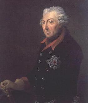 Friedrich the Great (1712-86) Wearing the Uniform of the 15th Infantry Regiment (oil on canvas)