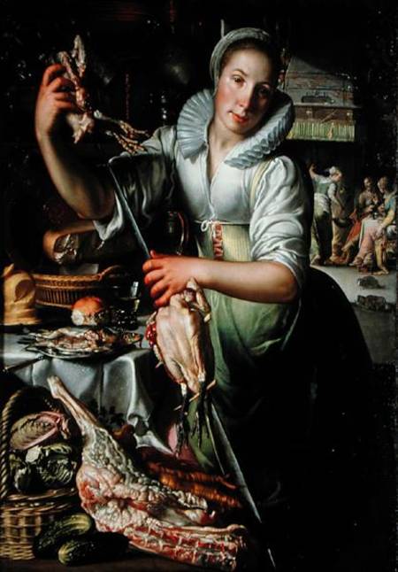 The Kitchen Maid (with Christ from Joachim Wtewael or Utewael