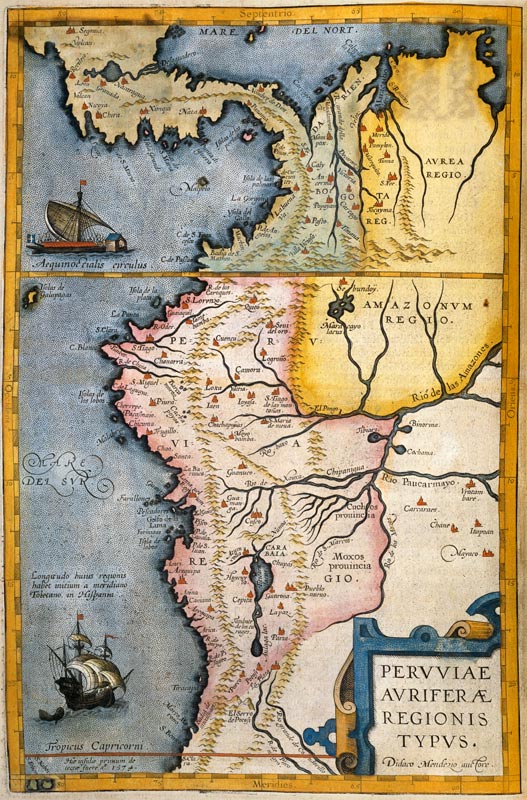 Map of the gold-bearing regions in Peru, from the ''Atlas Maior, Sive Cosmographia Blaviana'' from Joan Blaeu