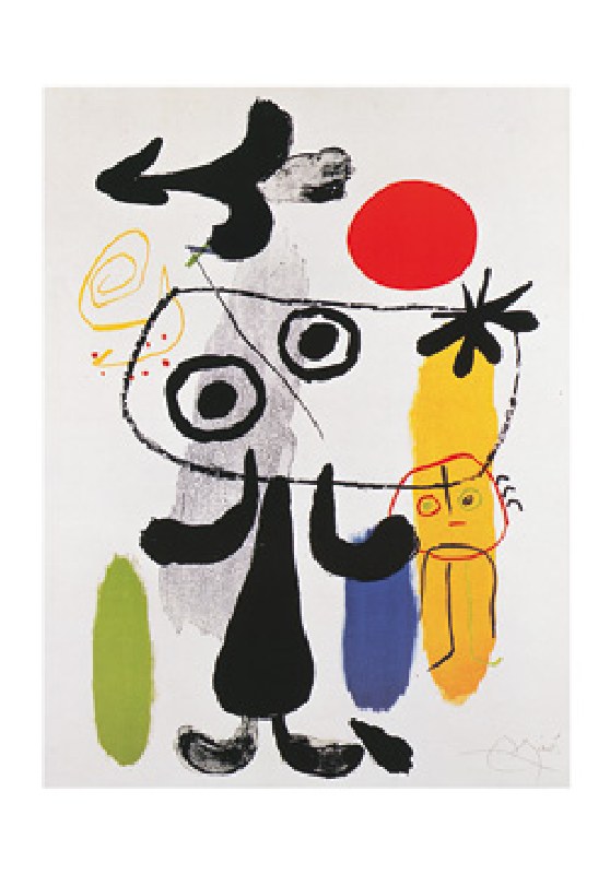 Figur gegen rote Sonne II  - (JM-853) from Joan Miró